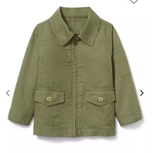 Janie & Jack x Rachael Zoe  Kids Linen Olive Green Jacket